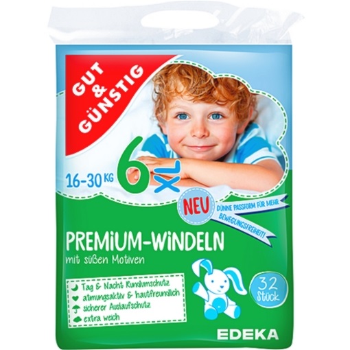 GUT&GÜNSTIG dětské plenky 6  XL, 16-30 kg